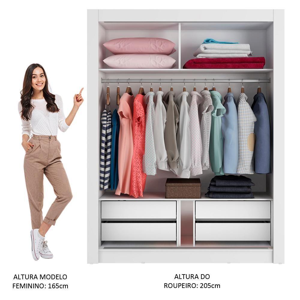 Guarda-Roupa Solteiro Dallas Plus 2 Portas 4 Gavetas Madesa - 3