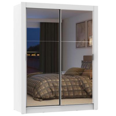 Guarda Roupa Solteiro Dallas Plus 2 Portas de Correr 4 Gavetas Branco Madesa