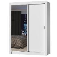 Guarda-roupa Solteiro Madesa Denver 2 Portas De Correr Com Espelho Branco - 2
