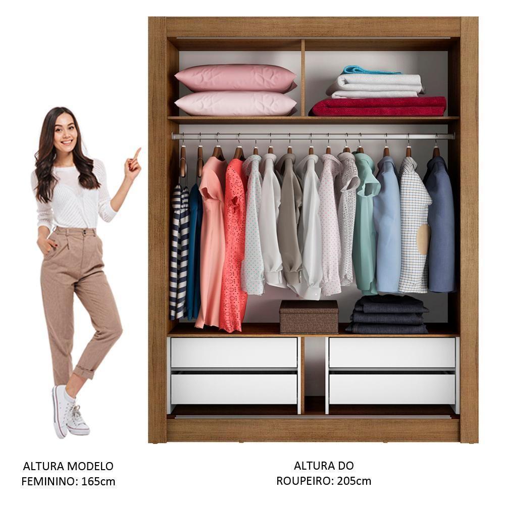 Guarda-roupa Solteiro Dallas Plus 2 Portas 4 Gavetas Madesa - 9