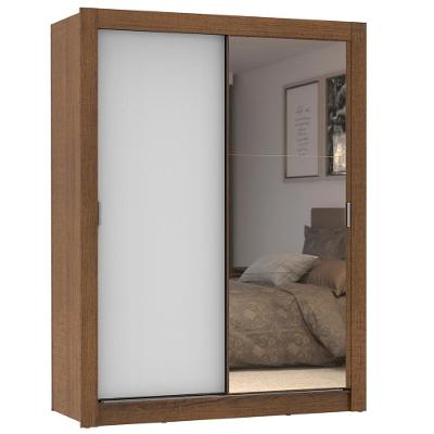 Guarda Roupa Solteiro Dallas Plus 2 Portas de Correr 4 Gavetas Rustic-branco Madesa