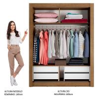 Guarda-roupa Solteiro Dallas Plus 2 Portas 4 Gavetas Madesa - 10