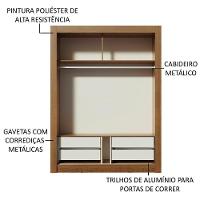 Guarda-roupa Solteiro Dallas Plus 2 Portas 4 Gavetas Madesa - 3