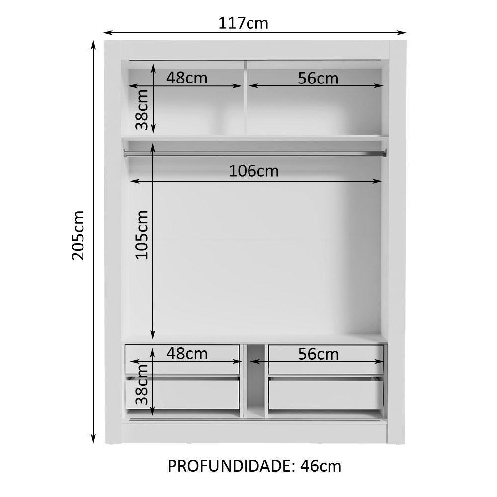 Guarda-roupa Solteiro Dallas Plus 2 Portas 4 Gaveta Madesa - 5