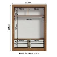 Guarda-roupa Solteiro Dallas Plus 2 Portas 4 Gavetas Madesa - 15