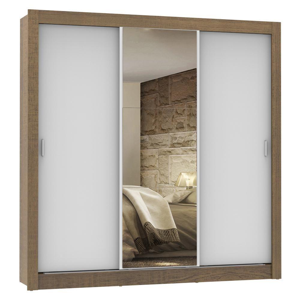 Guarda-Roupa Lyon 3 Portas Correr 1 Espelho 2 Gavetas Madesa - 2