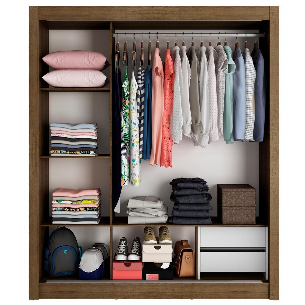 Guarda-Roupa Lyon 3 Portas Correr 1 Espelho 2 Gavetas Madesa - 5