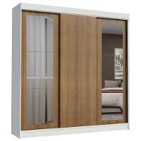 Guarda-roupa Casal Kansas 3 Portas de Correr com Espelhos 3 Gavetas Madesa - 2