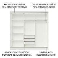 Guarda-roupa Casal Kansas 3 Portas de Correr com Espelhos 3 Gavetas Madesa