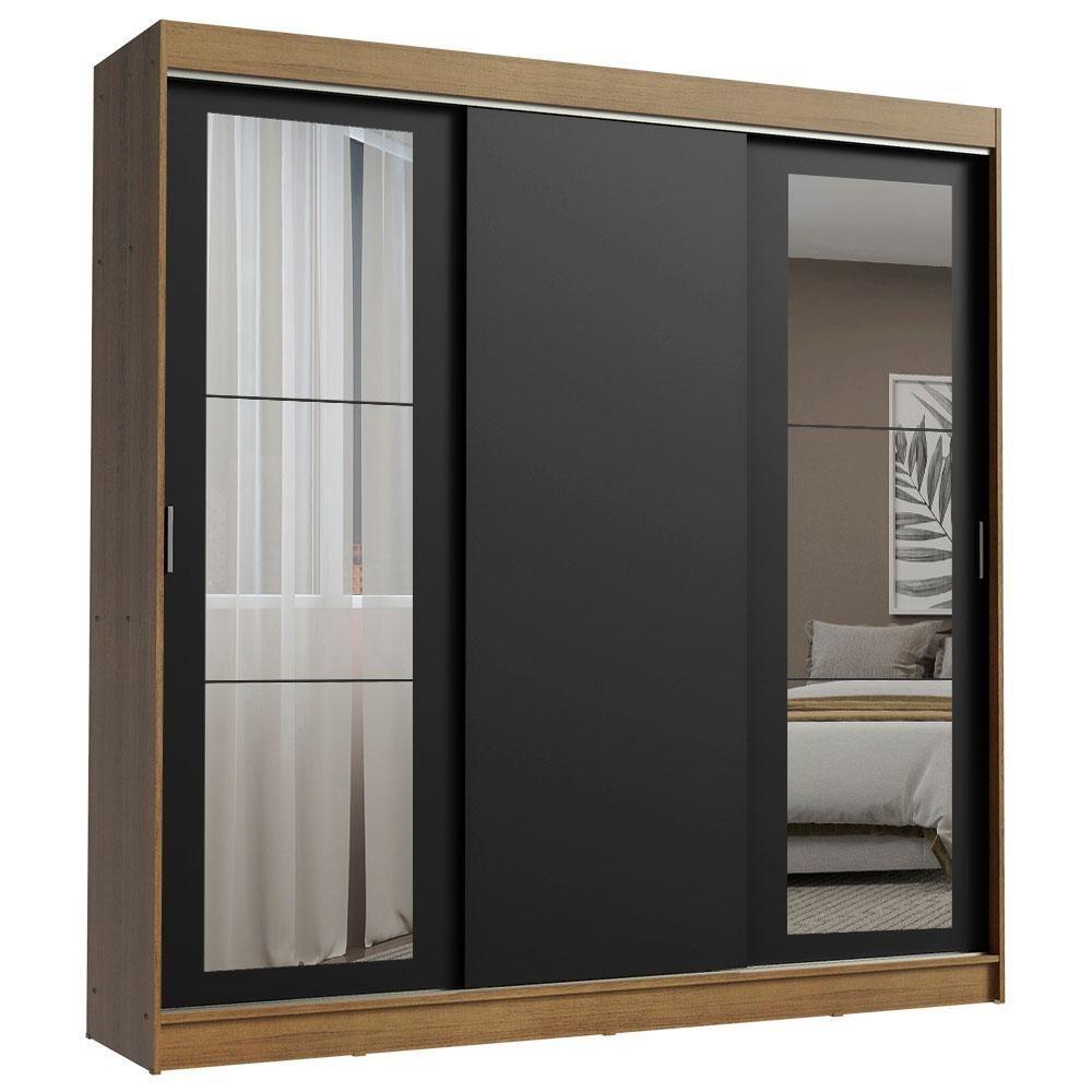 Guarda-roupa 3 Portas de Correr Espelhos 3 Gavetas Madesa - 13