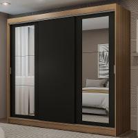 Guarda-roupa 3 Portas de Correr Espelhos 3 Gavetas Madesa - 1