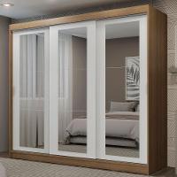 Guarda-roupa 3 Portas de Correr de Espelho 3 Gavetas Madesa - 5