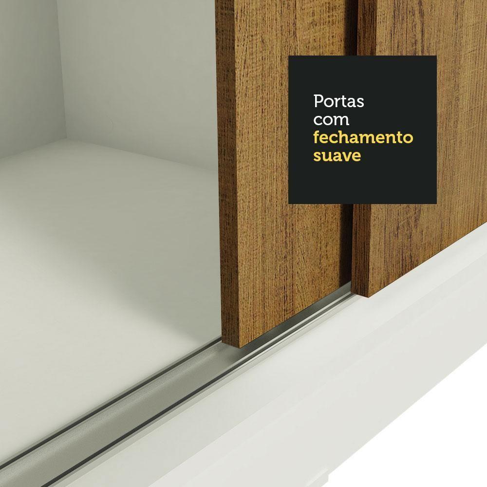 Guarda-roupa 3 Portas de Correr de Espelho 3 Gavetas Madesa - 12