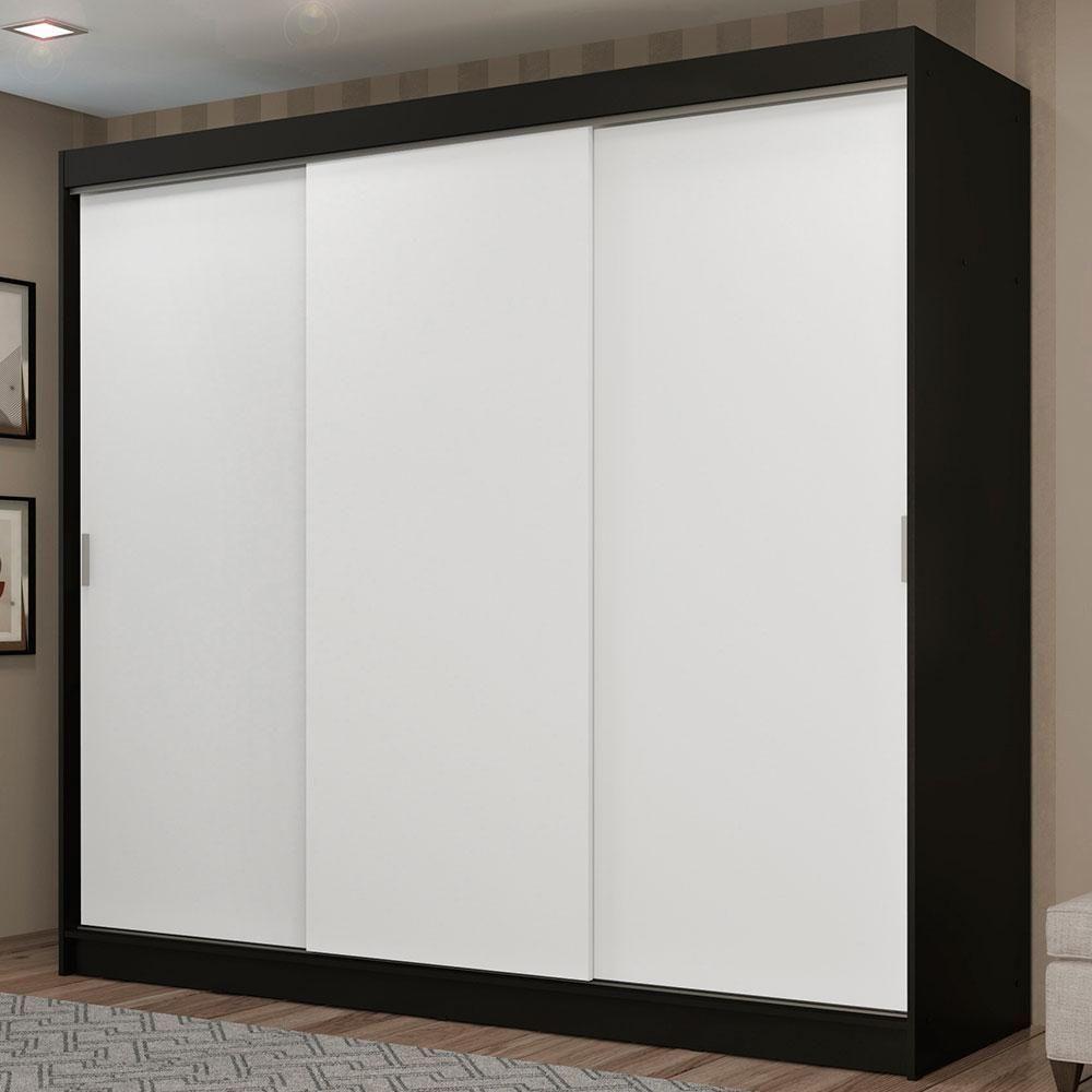 Guarda-roupa Casal 3 Portas de Correr 3 Gavetas Madesa - 1