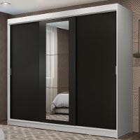 Guarda-roupa 3 Portas de Correr com Espelho 3 Gavetas Madesa - 1