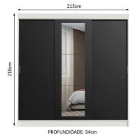 Guarda-roupa 3 Portas de Correr com Espelho 3 Gavetas Madesa - 3