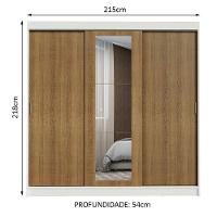 Guarda-roupa 3 Portas de Correr com Espelho 3 Gavetas Madesa - 8