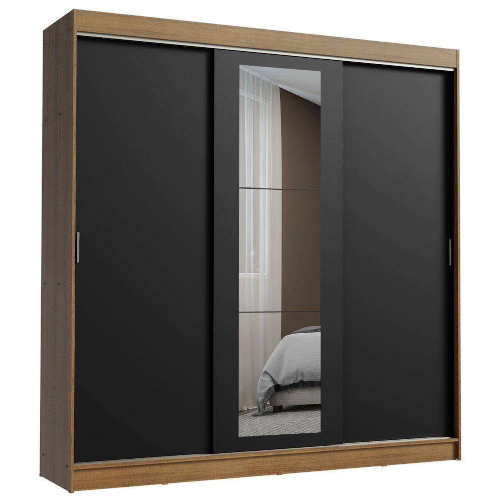 Guarda-roupa 3 Portas de Correr com Espelho 3 Gavetas Madesa - 2