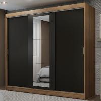 Guarda-roupa 3 Portas de Correr com Espelho 3 Gavetas Madesa - 3