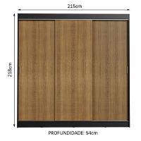 Guarda-roupa Casal 3 Portas de Correr 3 Gavetas Madesa