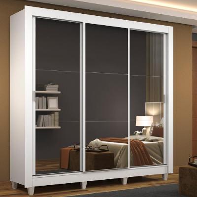 Guarda Roupa Casal Mônaco 3 Portas de Correr Branco MDP Madesa