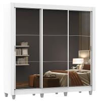 Guarda Roupa Mônaco Casal 3 Portas Correr Espelho Pés Madesa - 1