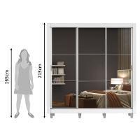 Guarda Roupa Mônaco Casal 3 Portas Correr Espelho Pés Madesa - 5
