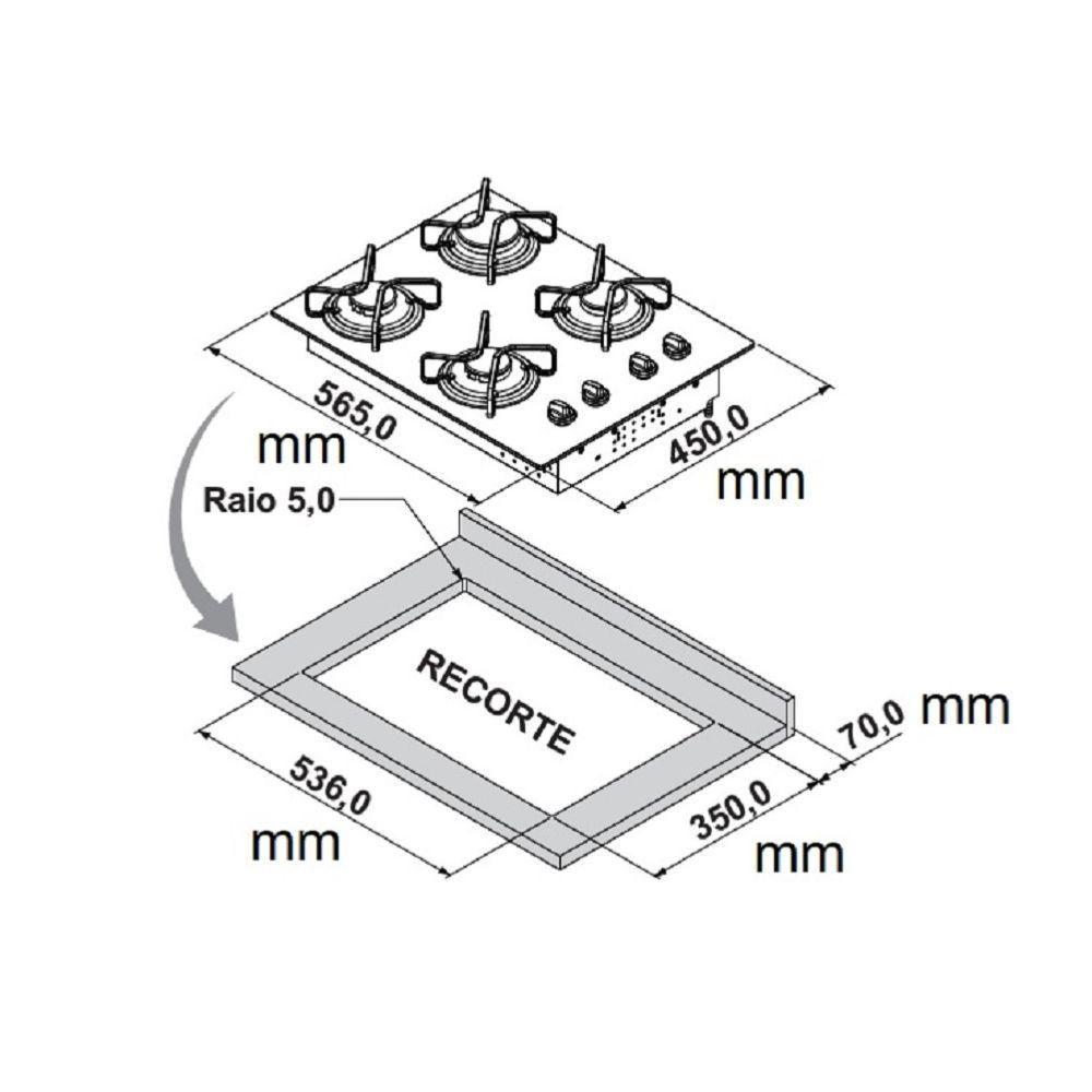 Cooktop 4 Bocas Essencial Automático Itatiaia Preto Bivolt - 5