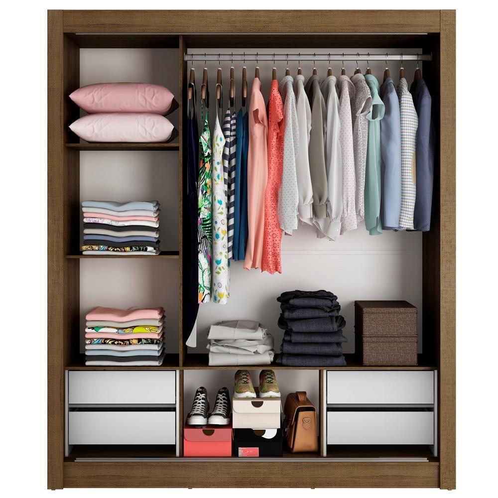 Guarda Roupa Casal Plus 3 Portas Correr 4 Gavetas Madesa - 3
