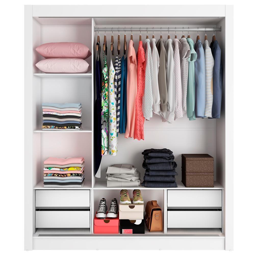 Guarda Roupa Casal Plus 3 Portas Correr 4 Gavetas Madesa - 3