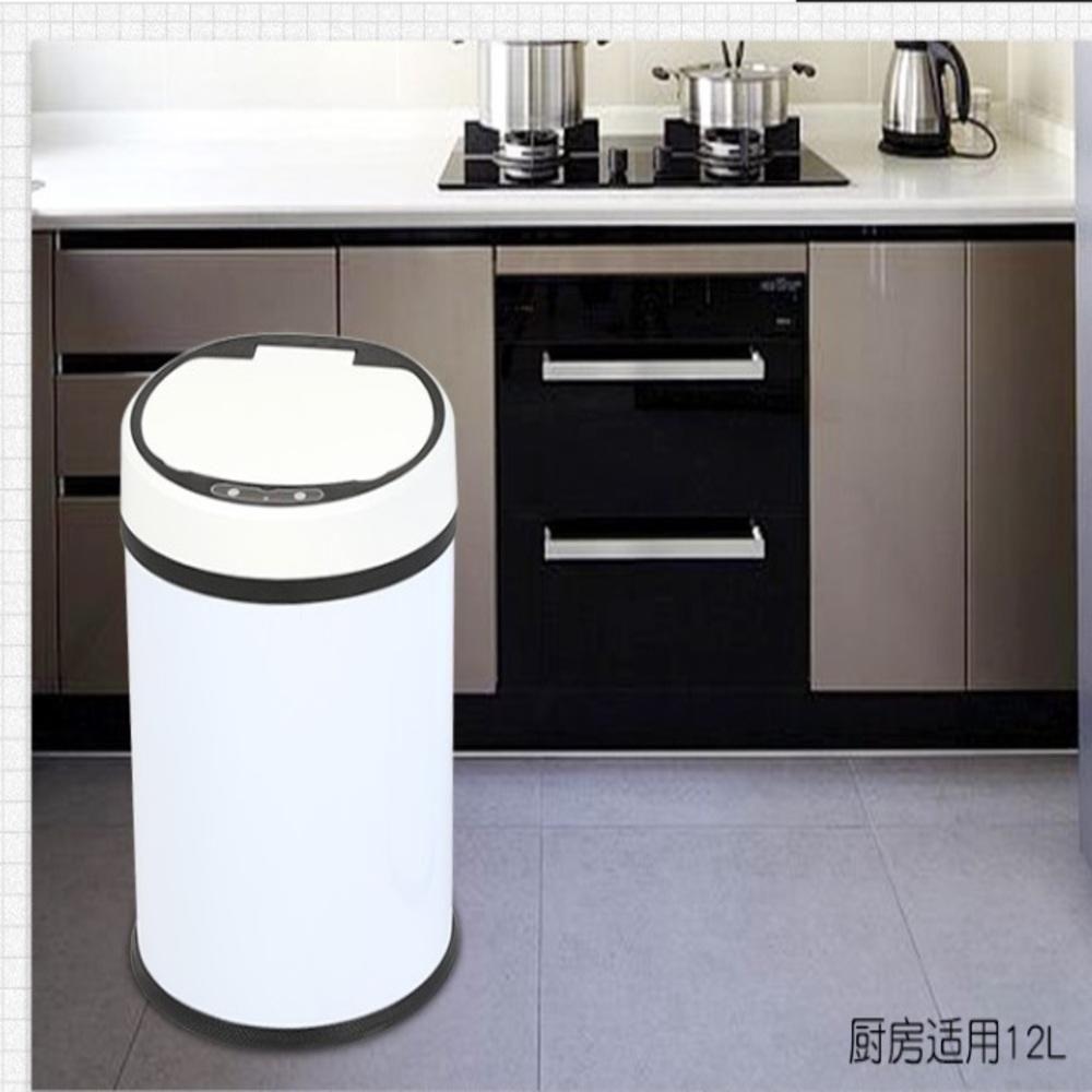Lixeira Automatica Branca Grande 12 Litros Sensor Inteligente Cozinha Banheiro Inox Cesto Lixo - 3