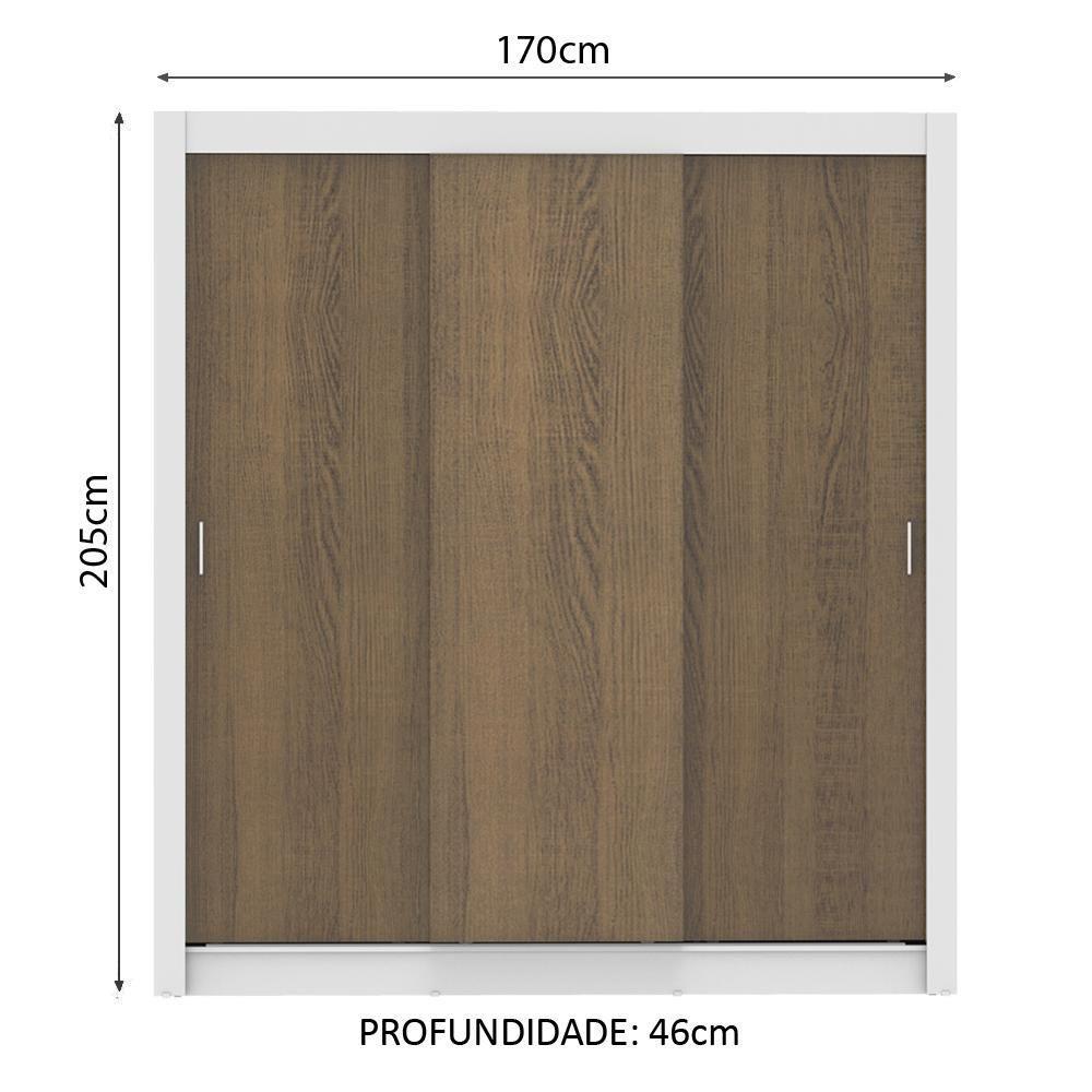 Guarda Roupa Casal Mônaco 3 Portas de Correr Madesa - 2