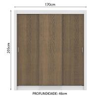 Guarda Roupa Casal Mônaco 3 Portas de Correr Madesa - 2