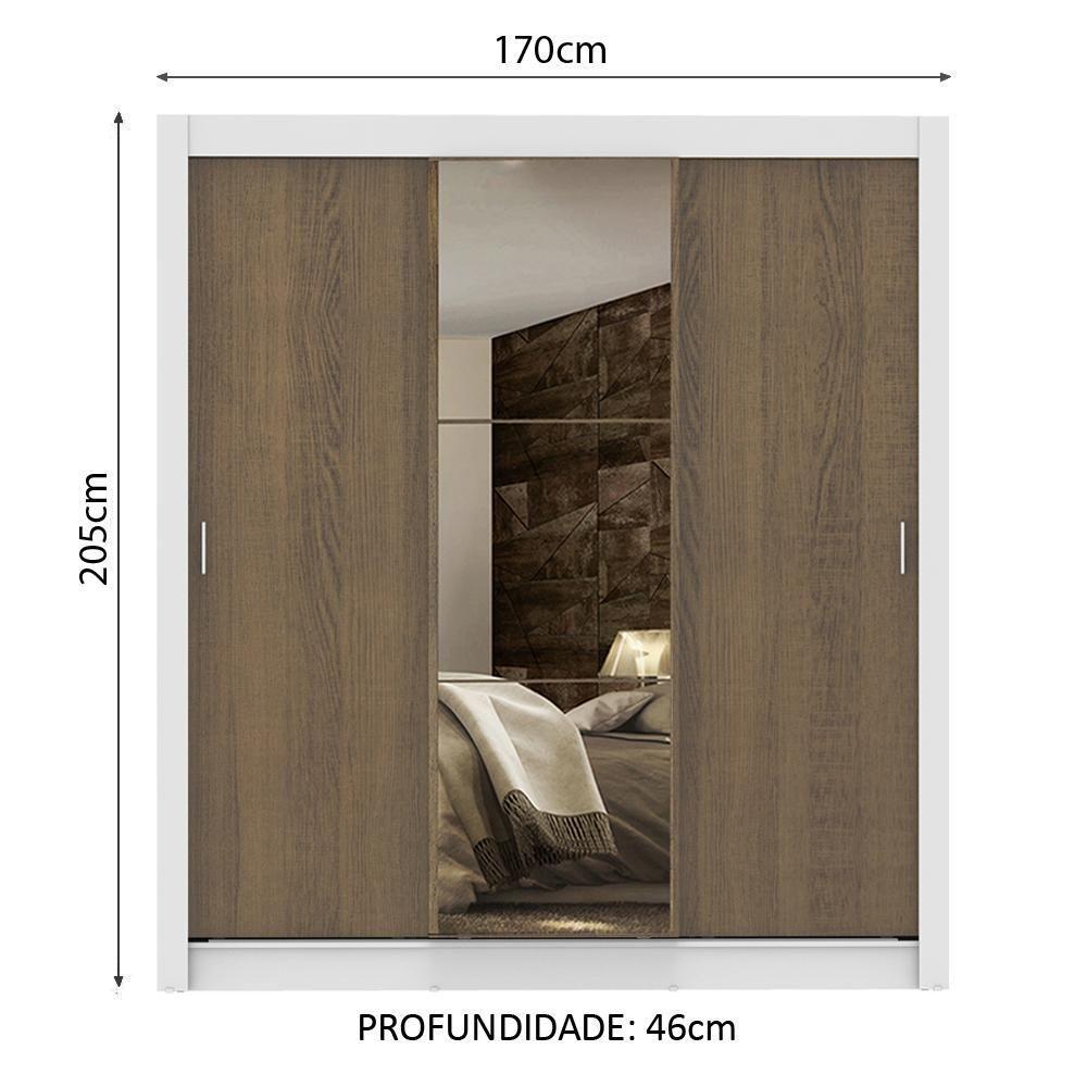 Guarda Roupa Casal Plus 3 Portas Correr 4 Gavetas Madesa - 8