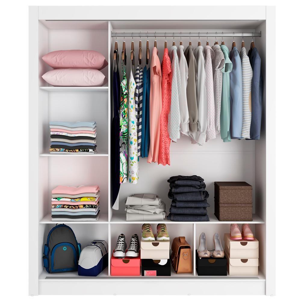 Guarda Roupa Casal Plus 3 Portas Correr 4 Gavetas Madesa - 4