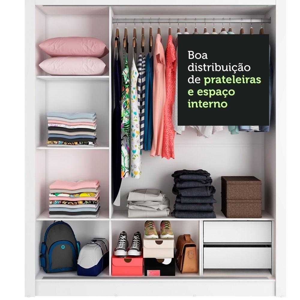 Guarda Roupa Casal Lyon 3 Portas de Correr 2 Gavetas Madesa - 8