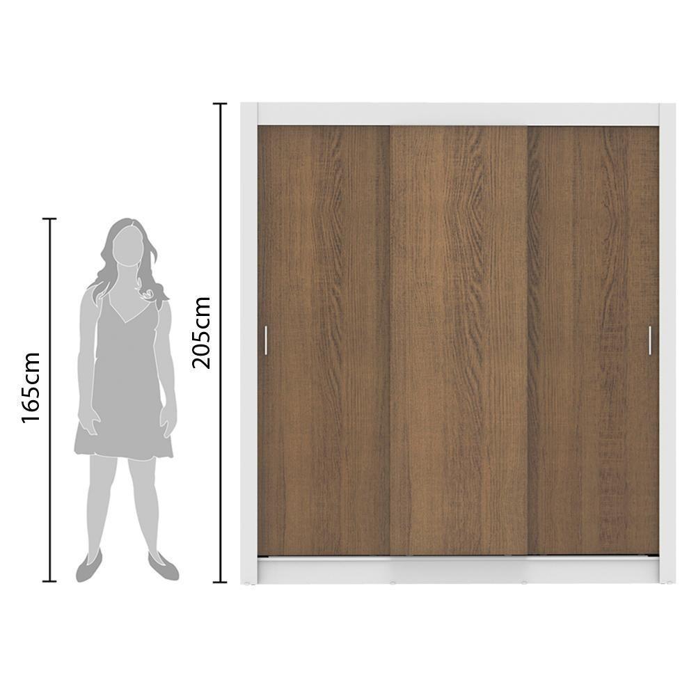 Guarda Roupa Casal Lyon 3 Portas de Correr 2 Gavetas Madesa - 10