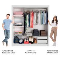 Guarda Roupa Casal Lyon 3 Portas de Correr 2 Gavetas Madesa - 17