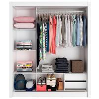 Guarda Roupa Casal Lyon 3 Portas de Correr 2 Gavetas Madesa - 9