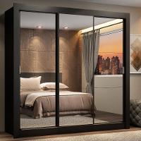 Guarda Roupa Casal Lyon 3 Portas de Correr 2 Gavetas Madesa - 1