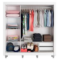 Guarda Roupa Casal Lyon 3 Portas de Correr com Espelho 2 Gavetas Madesa - 15