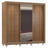 Guarda Roupa Casal Lyon Plus 3 Portas de Correr com Espelho 4 Gavetas Madesa