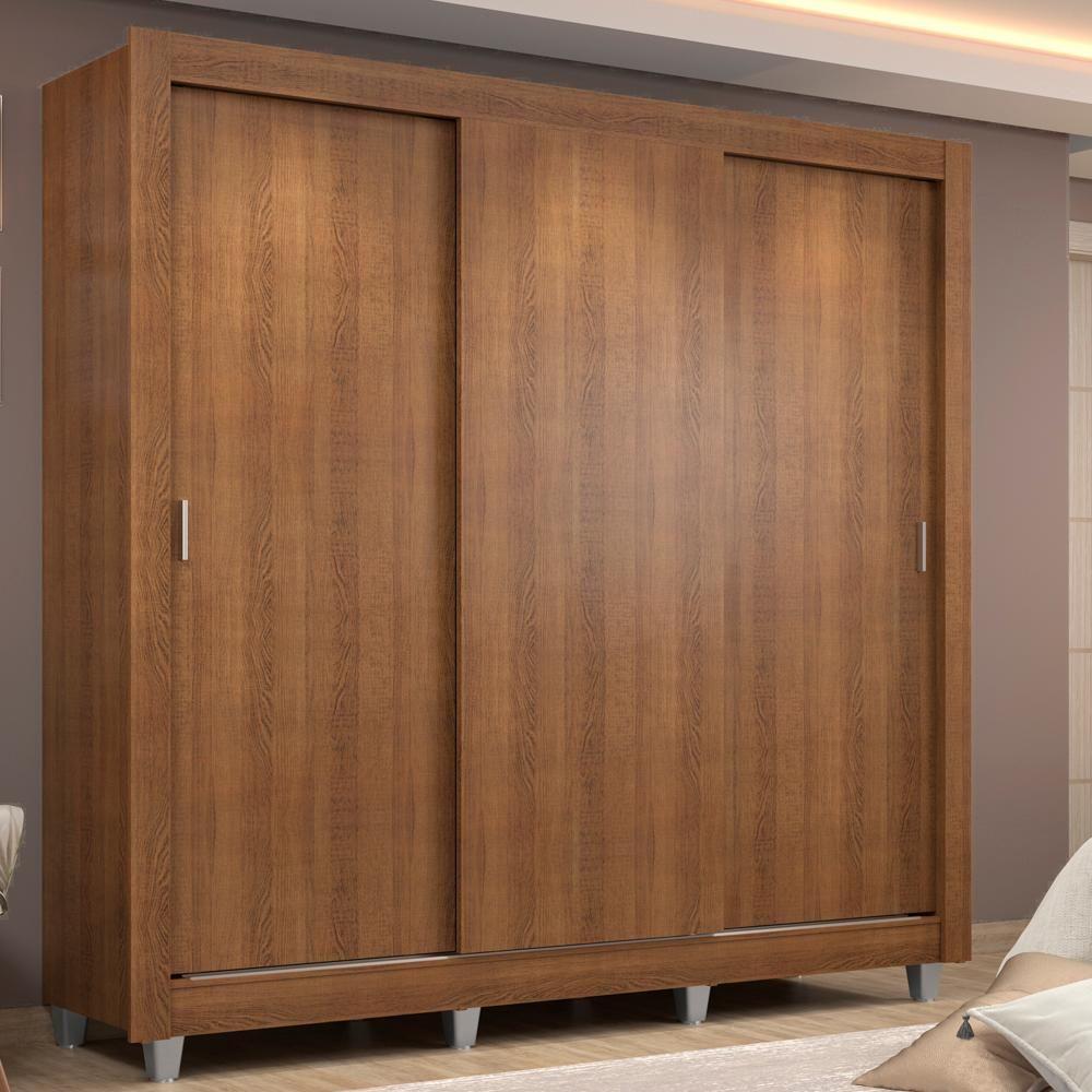 Guarda Roupa Casal Lyon 3 Portas de Correr 2 Gavetas Madesa - 5