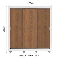 Guarda Roupa Casal Lyon 3 Portas de Correr 2 Gavetas Madesa - 5