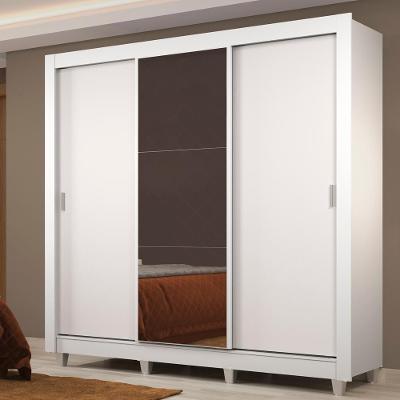 Guarda Roupa Casal Lyon Plus 3 Portas de Correr 4 Gavetas Branco