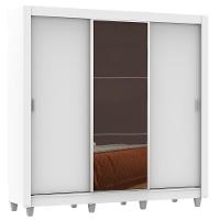 Guarda Roupa Casal Lyon Plus 3 Portas de Correr com Espelho 4 Gavetas Madesa - 2
