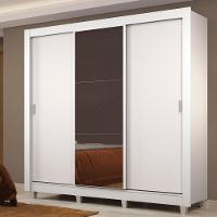 Guarda Roupa Casal Lyon Plus 3 Portas de Correr com Espelho 4 Gavetas Madesa