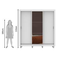 Guarda Roupa Casal Lyon Plus 3 Portas de Correr com Espelho 4 Gavetas Madesa - 5