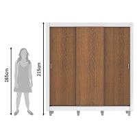 Guarda Roupa Casal Lyon Plus 3 Portas de Correr 4 Gavetas Madesa - 3