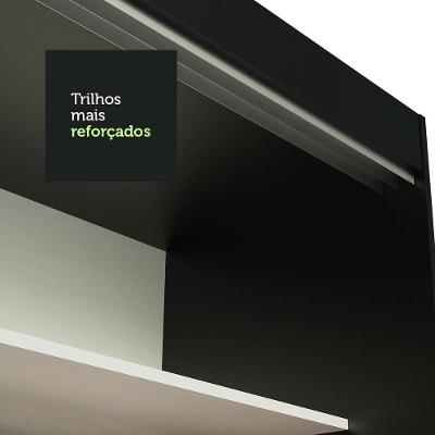 Guarda Roupa Casal Istambul 3 Portas de Correr 3 Gavetas Preto-Rustic Madesa